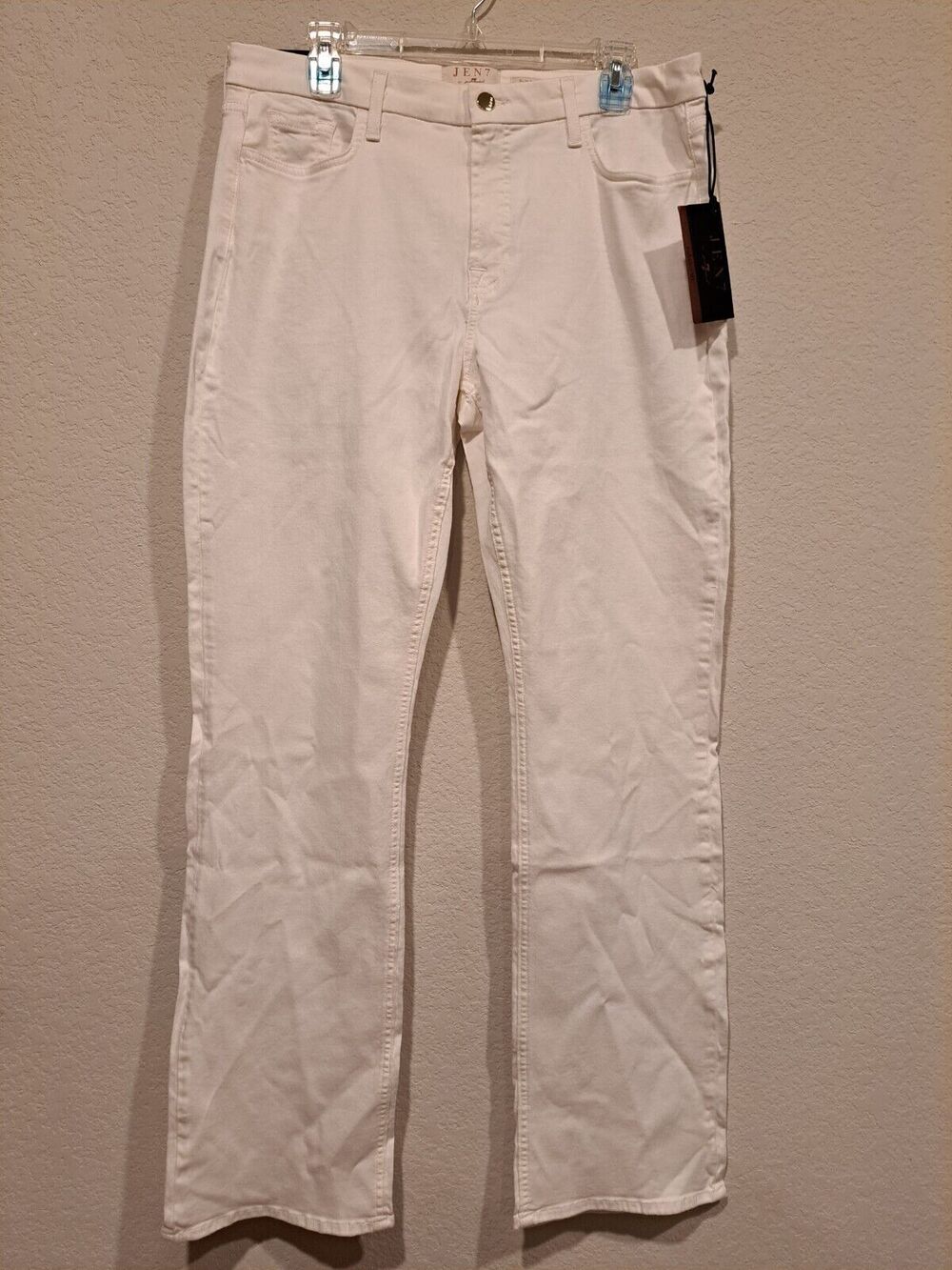 7 For All Mankind Jen 7 Slim Bootcut Jeans Seven White Women's size 14 NWT!